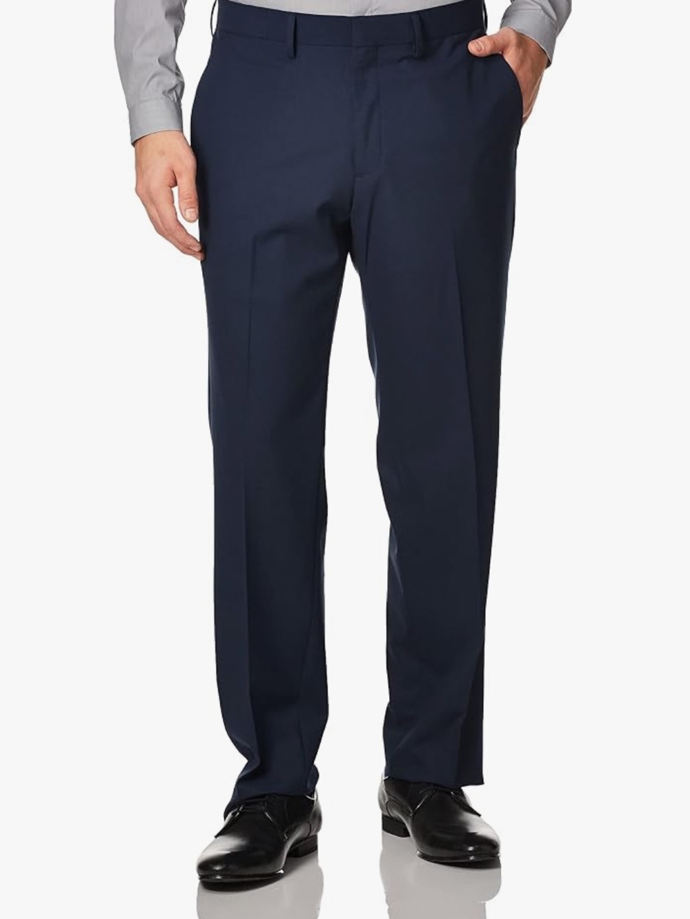 J.M. HAGGAR Straight Fit Men's Flat Front Pants Navy Blue 40X32 Golf Athletic